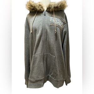 Disney Frozen Gray Hoodie with Faux Fur Trim
